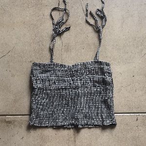 Gingham print crop top
